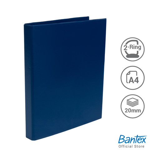 Bantex Ring Binder 2 Ring D 20mm A4 Blue #8212 01