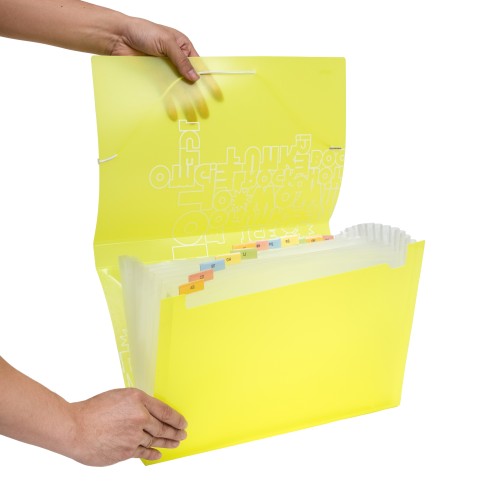 Bantex PP Jolly Bright Expanding File 13 pockets Folio Lime #3607 65