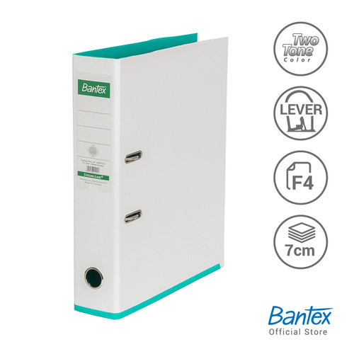 Bantex Lever Arch File Two Tone 7cm Folio White-turquoise #1465V0722