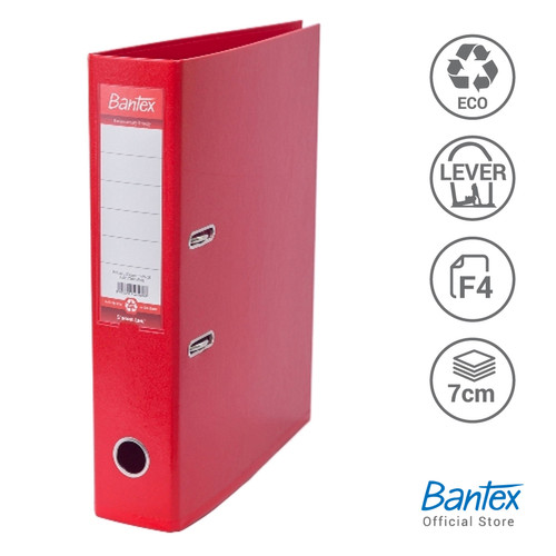 Bantex Lever Arch File Ordner Plastic Folio 7cm Red #1465 09