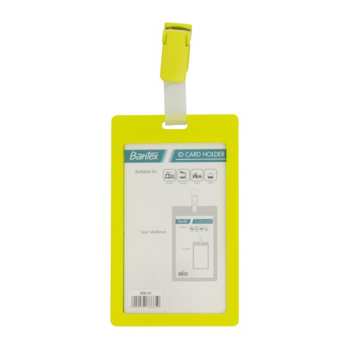 Bantex ID Card Holder With Clip 54x90mm Portarit Lime #8866 65