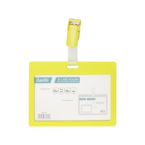 Bantex ID Card Holder With Clip 90x54mm Landscape Lime #8864 65