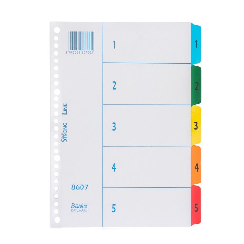 Bantex Index (1-5) 20 Holes For Multiring Binder B5 #8607 00