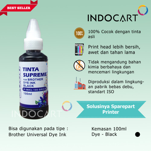 IndoCart Tinta Refill Brother BT5000 BT 5000-Dye Ink-100ml-no box