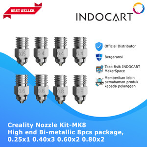 3D Printer Parts Creality Nozzle Kit-MK8 High End Bi-Metalic 8pcs Package 0.25 0.4 0.6 0.8mm