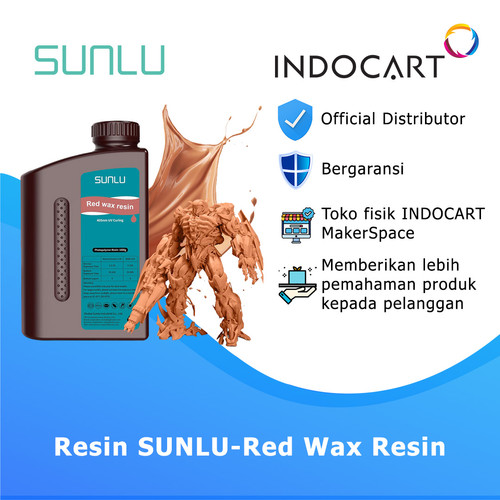 INDOCART Tinta Resin 3D printer Resin SUNLU Red Wax Resin