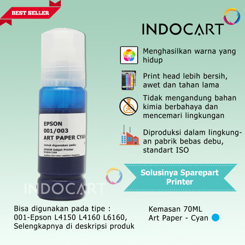 IndoCart Tinta Refill  Epson Premium  001 003 008 T09D 057 6CL 70ml