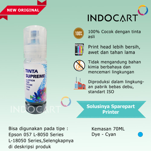 IndoCart Tinta Refill Printer Epson 057 6CL  L8050 L18050 T09D 70ml