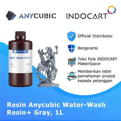 INDOCART Tinta Resin 3D Printer Resin Anycubic Water wash HD-grey 1KG