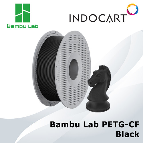 INDOCART Tinta Filamen 3D Printer Bambu Lab PETG CF 1.75mm 1kg-Black