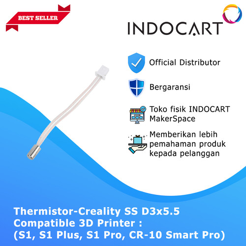 INDOCART 3D Printer Parts Creality Thermistor NTC-100k-3950K-SS D3x5.5