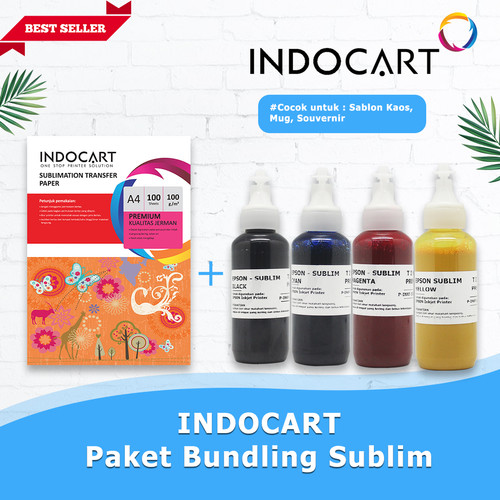 INDOCART Paket Tinta Sublim+Sublimation Transfer Paper Printer Epson