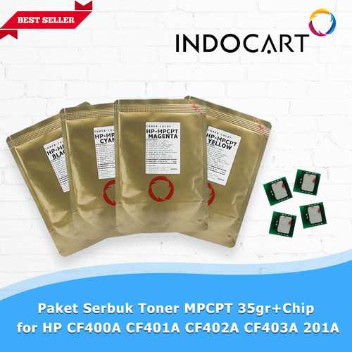 Paket Serbuk Toner MPCPT+Chip for HP CF400A CF401A CF402A CF403A 201A