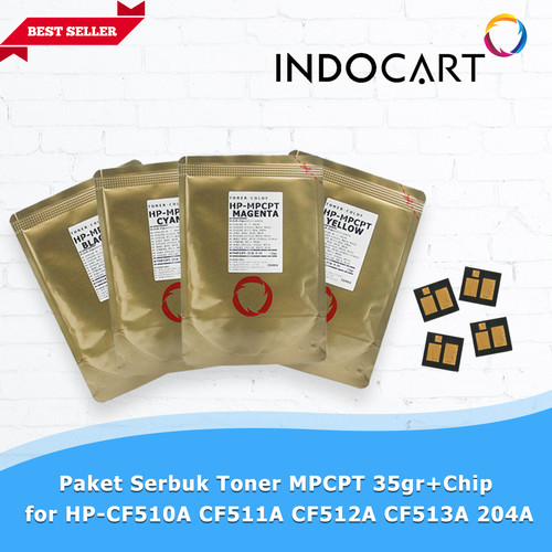 Paket Serbuk Toner MPCPT+Chip for HP CF510A CF511A CF512A CF513A 204A