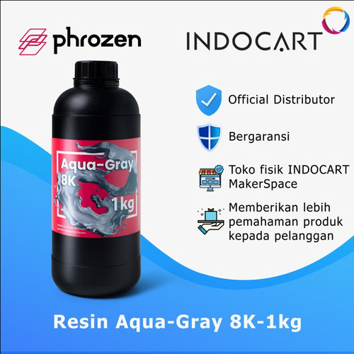 INDOCART Tinta Resin 3D Printer Resin Phrozen Aqua-Gray 8K 1kg