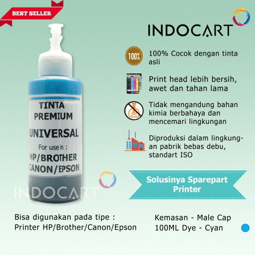 IndoCart Tinta Premium Epson T6731 T6732 T6733 T6734 T6735 T6736-100ml