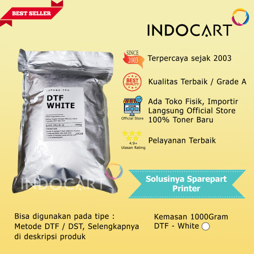 Tepung Powder TPU Sablon DTF Digital Transfer Film-White-1kg