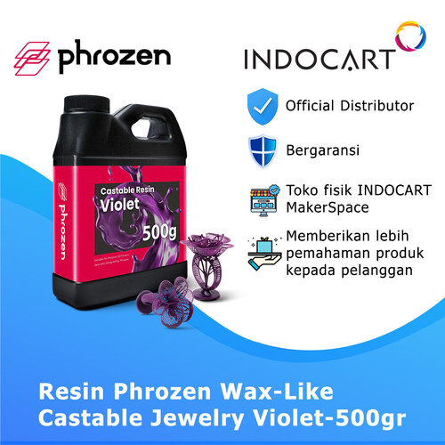 INDOCART Tinta Resin Phrozen Wax-Like Castable Jewelry Violet-500gr