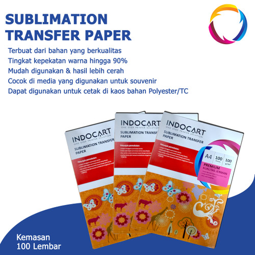 IndoCart Sublimation Transfer Paper-100gr-A4-100s