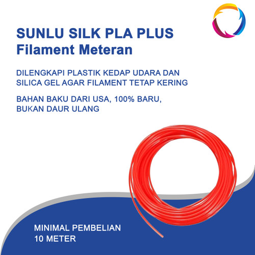 INDOCART Tinta Filamen 3D Pen Printer Filament SUNLU SILK PLA PLUS/mtr