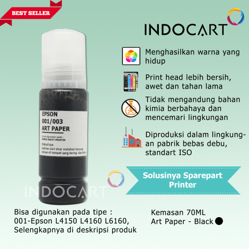 IndoCart Tinta Premium Refill Printer Epson 001 003 Art Paper Ink-70ml