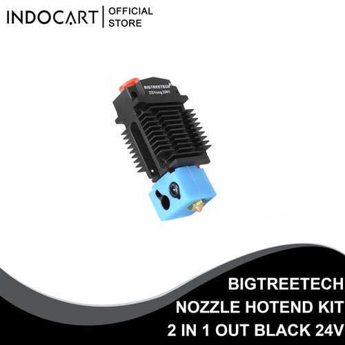 INDOCART Nozzle HotEnd Kit 3D Printer Bigtreetech 2 In 1 Out Black 24V