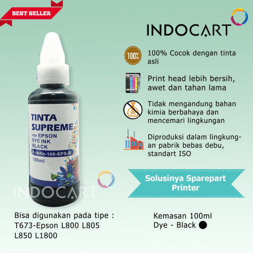 IndoCart Tinta Epson T6731 T6732 T6733 T6734 T6735 T6736-100ml-no box