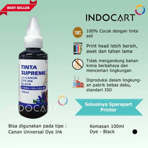 IndoCart Tinta Refill Canon PGI725 PGI750 PG88-Dye Ink-100ml