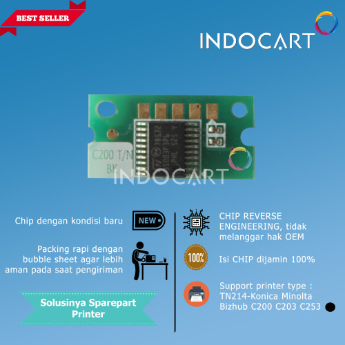 Chip TN214K TN214C TN214M TN214Y-Konica Minolta Bizhub C200 C203 C253