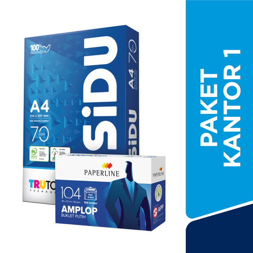 SiDU Paket Kantor 1 (Kertas HVS 70 GSM A4 & Amplop 104 PPS)