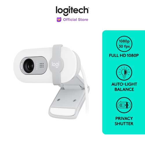 Logitech Brio 100 Webcam Full HD Shutter Privacy & Built-in Microphone