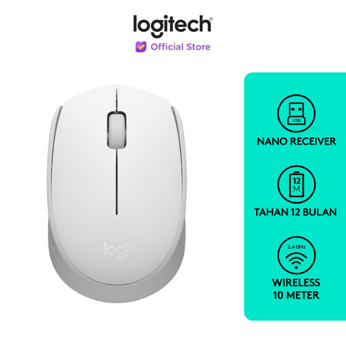 Logitech M171 Mouse Wireless untuk Windows, Mac, ChromeOS - Off White