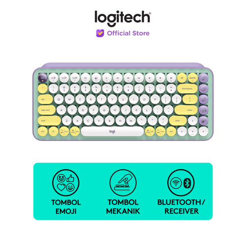 Logitech POP Keys Keyboard Wireless Mechanical Compact, Emoji Keys