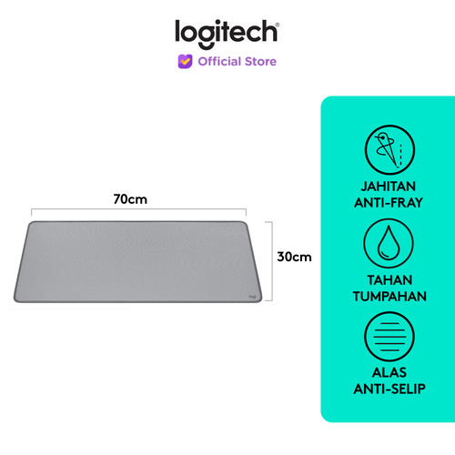 Logitech Desk Mat Studio Series Mouse Pad XL Polos Anti-Slip - Grey