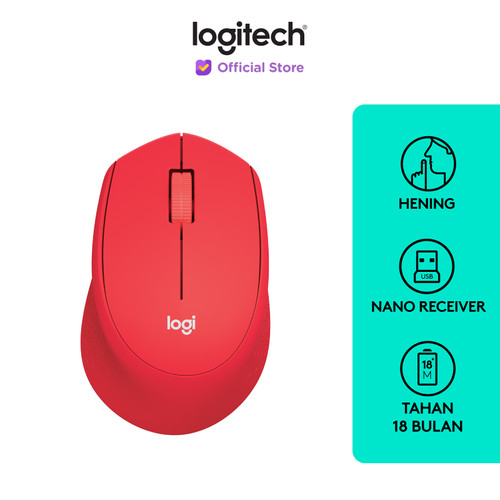 Logitech M331 Mouse Wireless Silent Click - Red