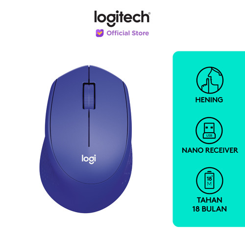 Logitech M331 Mouse Wireless Silent Click - Blue