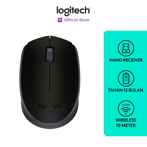 Logitech M170 Mouse Wireless untuk Windows, Mac, ChromeOS - Black