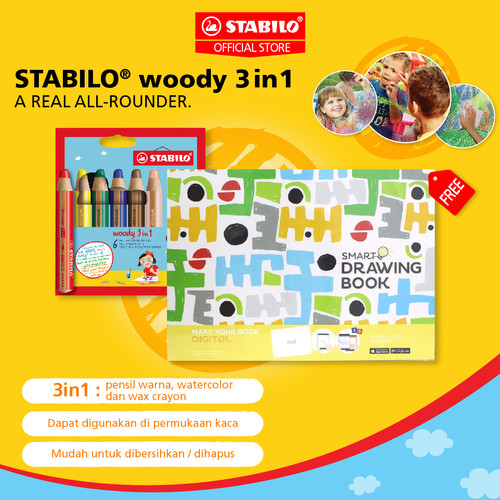 STABILO woody 3 in 1 / Multi-talented Pencil / Pensil Warna / Crayon