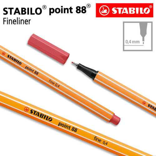 STABILO Point 88 Rust Red / Fineliner / Pen Warna Merah