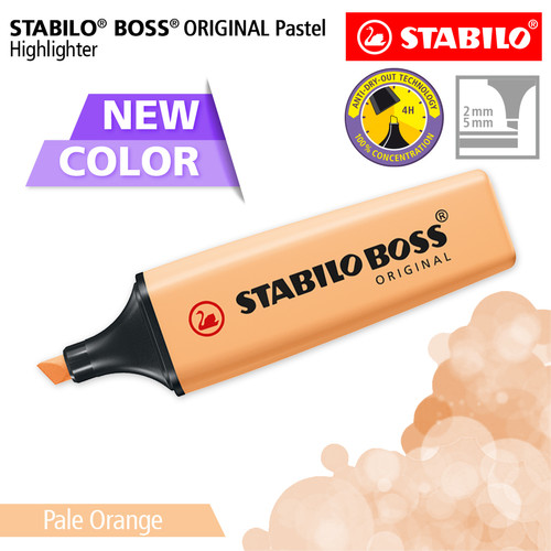 STABILO BOSS Pastel Pale Orange / Highlighter Original Warna Oranye