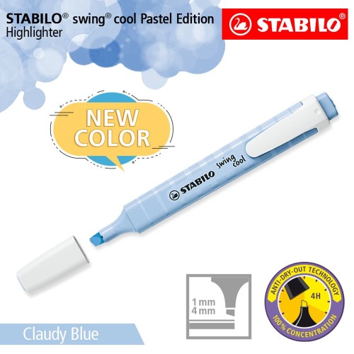 STABILO Swing Cool Pastel Cloudy Blue / Highlighter Warna Biru Langit