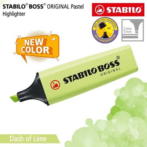 STABILO BOSS PASTEL Dash of Lime / Highlighter Warna Kuning Lemon