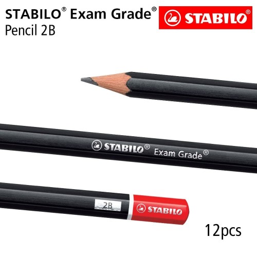 STABILO Exam Grade - Pensil 2B - 12pcs / Pencil Kayu Hitam Ujian UNBK