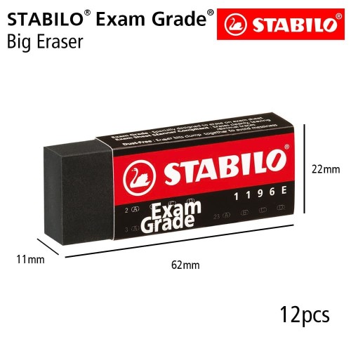 STABILO Exam Grade - Big Eraser 12pcs / Penghapus Pensil Ujian Sekolah