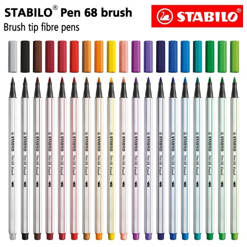 STABILO Pen 68 Brush Set 19pcs / Premium Marker Kuas Kaligrafi spidol