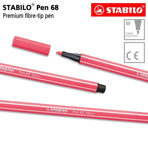 STABILO Pen 68 Fluorescent Red Isi 1 pcs / Highlighter Pen / Marker