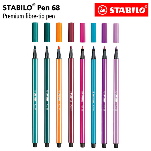 STABILO Set 8 - Pen 68 Green Orange Pink Purple Blue / hijau biru ungu