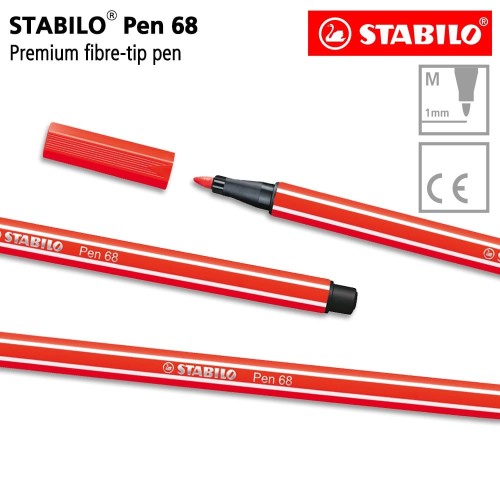 STABILO Pen 68 Light Red Isi 1 pcs / Highlighter Pen / Marker / Merah