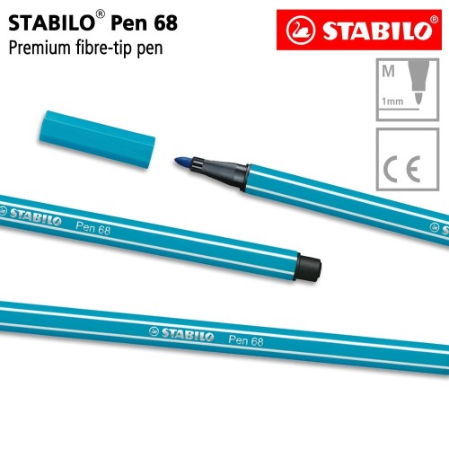 STABILO Pen 68 Light Blue Isi 1 pcs / Highlighter Pen / Marker / Biru