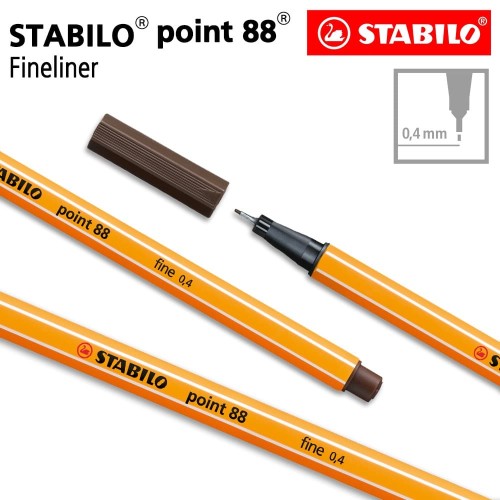 STABILO Point 88 Umber Isi 1 pcs / Fineliner / Pen Warna Cokelat